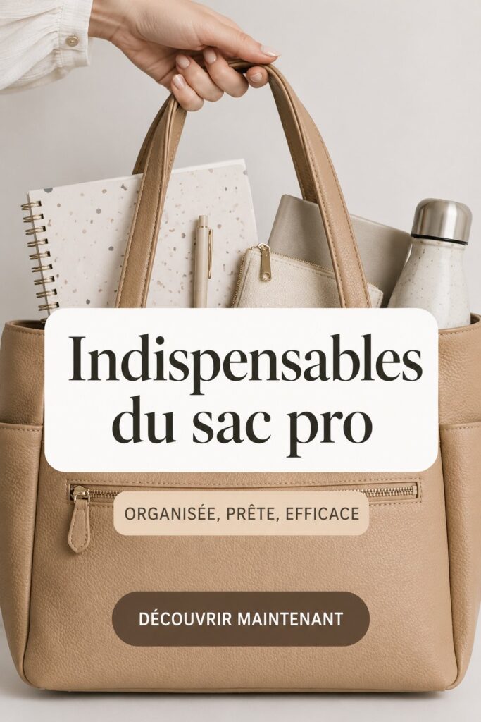Femme avec un sac de travail bien organisé en milieu urbain