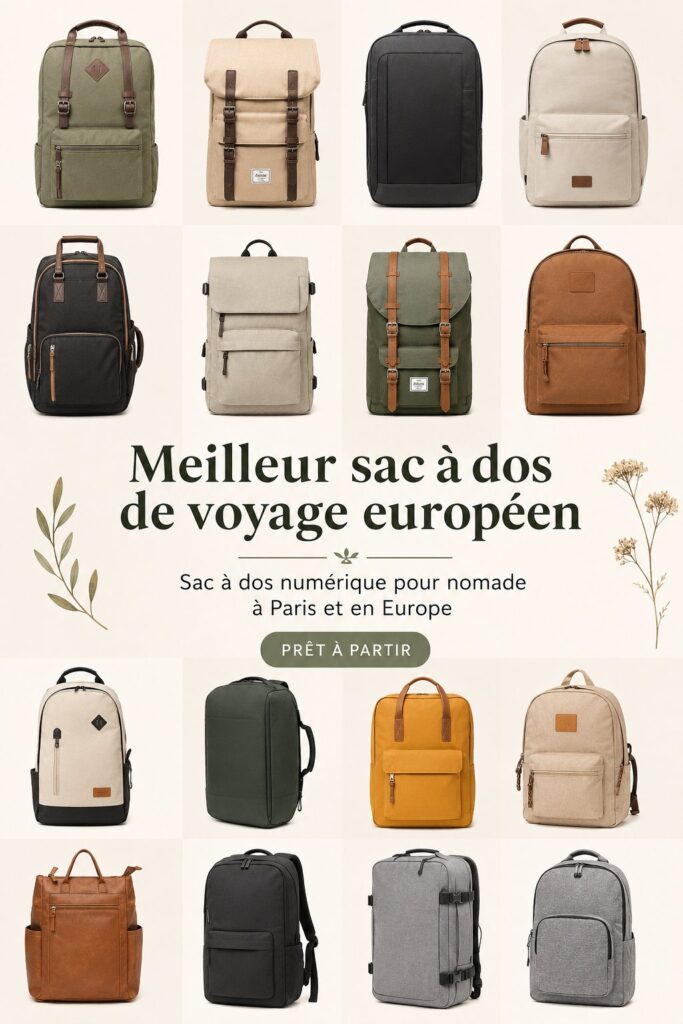 Femme utilisant un sac à dos pratique lors d'un voyage en Europe