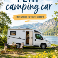 Un petit camping-car garé dans un magnifique paysage naturel, idéal pour une escapade.