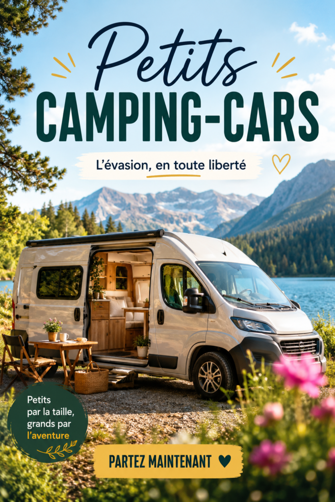 Un petit camping-car confortable stationné dans un parc