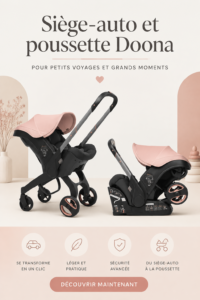 Doona transformable en siège auto et poussette, couleur grise.