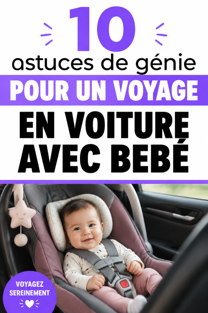 Une mère et son bébé occupant un véhicule pour un road trip