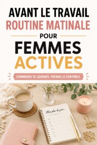 Femme heureuse en train de méditer le matin, préparant sa journée avec sérénité.