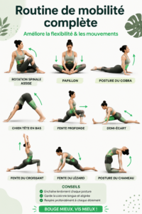 Femme pratiquant des exercices de mobilité pour améliorer sa flexibilité dans un cadre urbain.