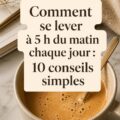 Femme souriante se préparant pour la journée à 5h du matin