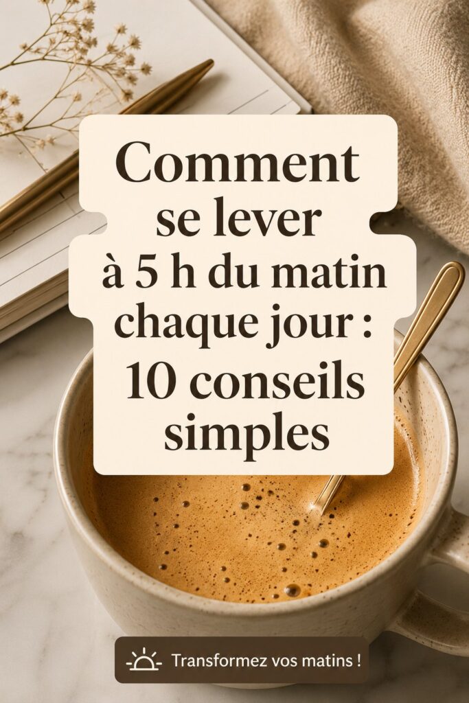 Femme souriante se préparant pour la journée à 5h du matin