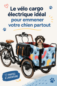 Un vélo cargo électrique avec un espace sécurisé pour un chien dans un cadre urbain