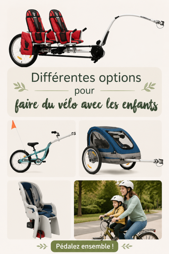 Famille heureuse en train de faire du vélo ensemble