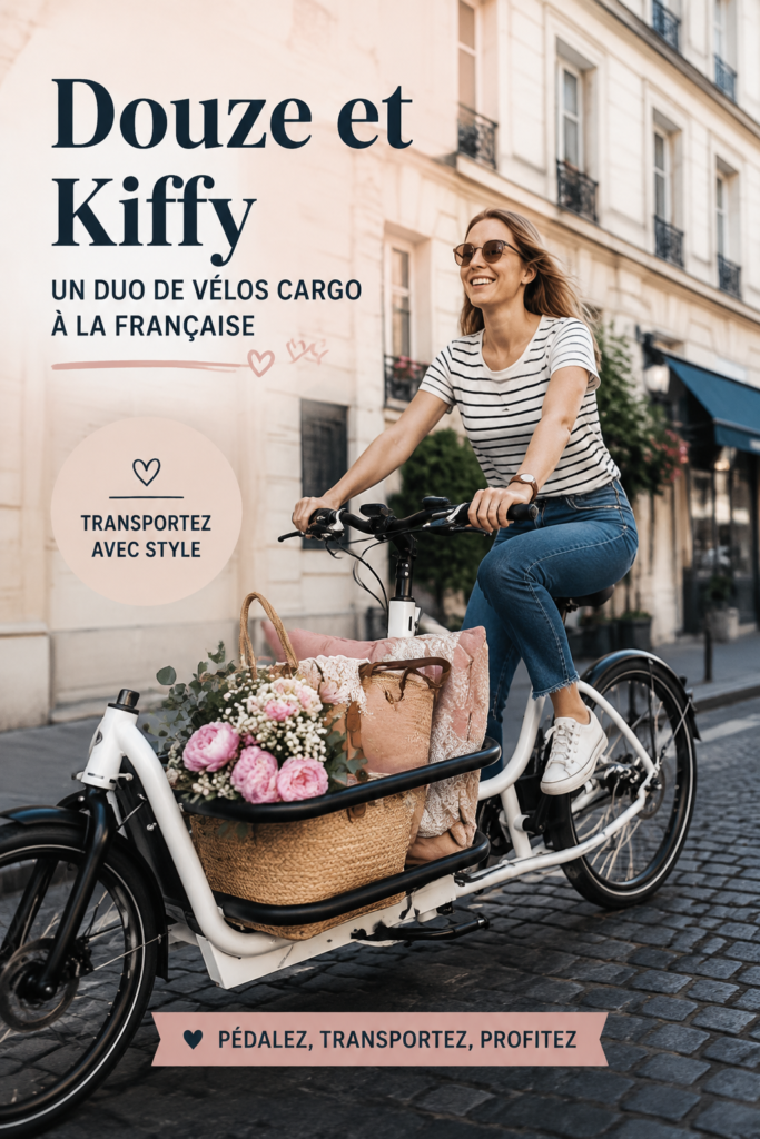 Vélo-cargo Douze prêt pour une sortie en famille dans la ville
