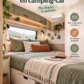 Chambre de camping-car bien aménagée avec des meubles intelligents pour un espace optimisé.