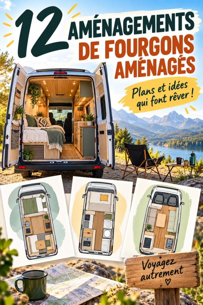 Aménagement intérieur d'un fourgon aménagé moderne, espace optimisé et pratique