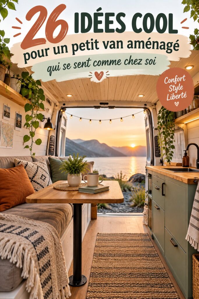 Sanitaire chaleureux dans un van aménagé, parfait pour les voyages confortables.