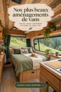 Aménagement intérieur d'un van avec un style chaleureux et fonctionnel
