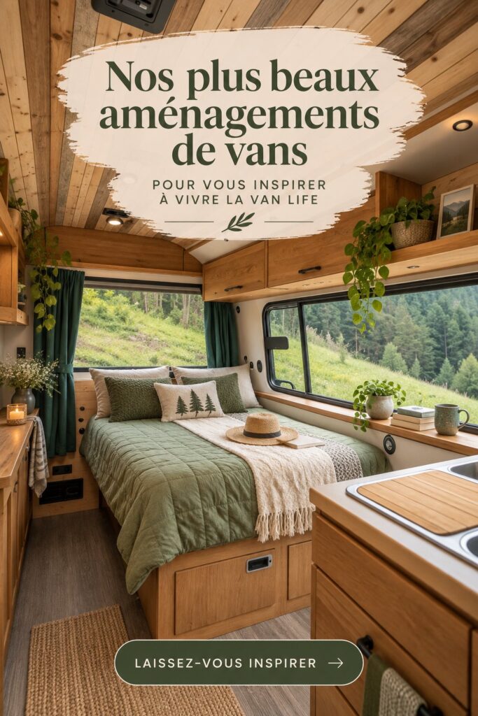 Aménagement intérieur d'un van avec un style chaleureux et fonctionnel