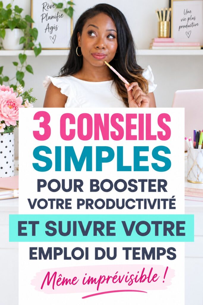 Une femme souriante, assise sur un vélo, planifiant sa journée de manière productive.