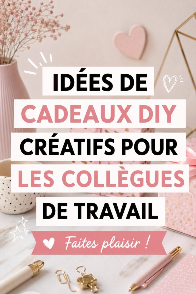 Cadeaux faits main pour collègues, idées créatives et personnalisées.