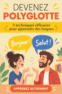 Femme heureuse utilisant une application pour apprendre une nouvelle langue.