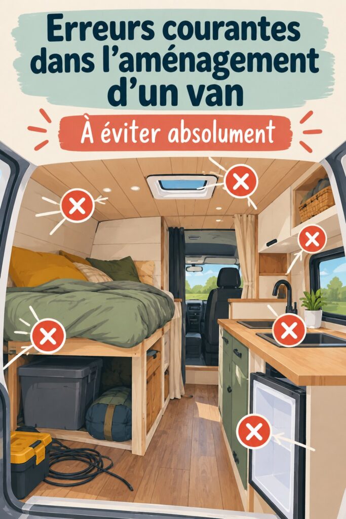 Un van aménagé bien designé pour la vie sur la route