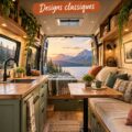 Aménagement intérieur chaleureux et accueillant d'un van aventureux