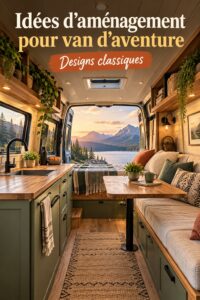 Aménagement intérieur chaleureux et accueillant d'un van aventureux