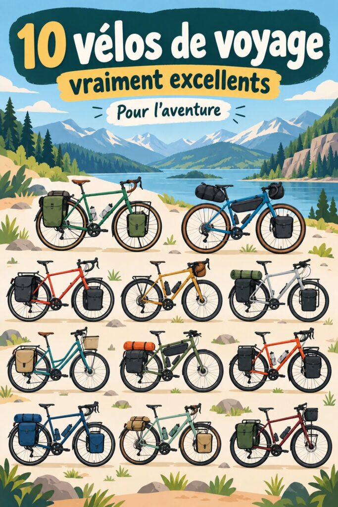 Un vélo de randonnée moderne sur un sentier verdoyant, idéal pour des aventures en plein air.