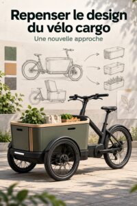 Vélo cargo moderne en ville, adapté à la mobilité urbaine.