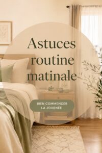 Femme profitant d'un moment de sérénité le matin, entourée de plantes et de thé