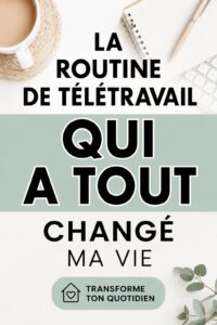 Femme travaillant sur un ordinateur à domicile, entourée d'un espace de travail inspirant.