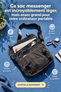 Sac à dos léger en milieu urbain, parfait pour le transport d'un ordinateur portable.