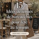 Tenue d'été chic pour femme au bureau, avec un style élégant et professionnel.