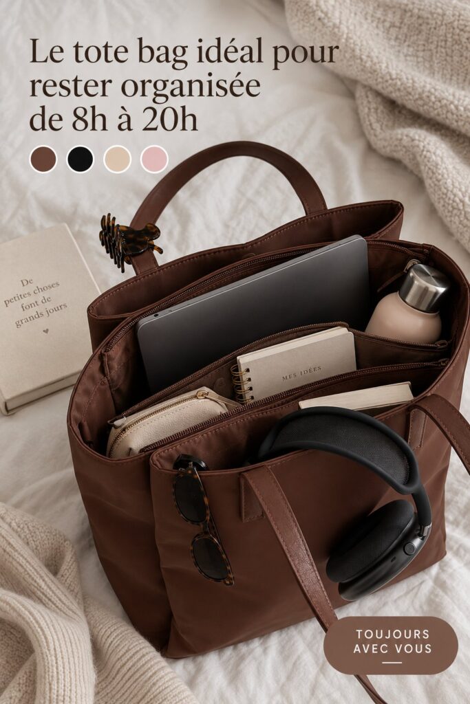 Tote bag élégant et pratique avec plusieurs compartiments