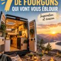 Un van aménagé avec intérieur moderne et pratique sur une route de montagne.