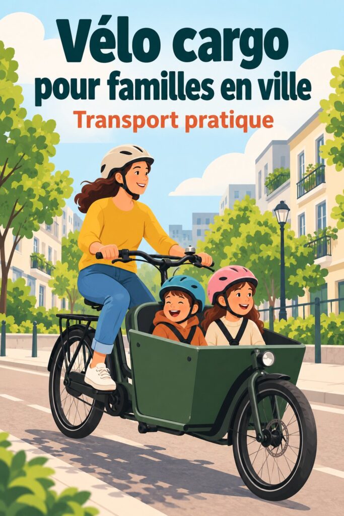 Un vélo cargo Bogbi sur un chemin urbain, montrant son design pratique et moderne.