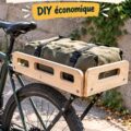 Un cadre de transport en bois pour vélo, élégant et fonctionnel.