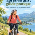 Femme de 40 ans découvrant le vélo dans un parc ensoleillé