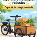 Un triporteur électrique robuste prêt pour la route, mettant en avant sa capacité de charge.