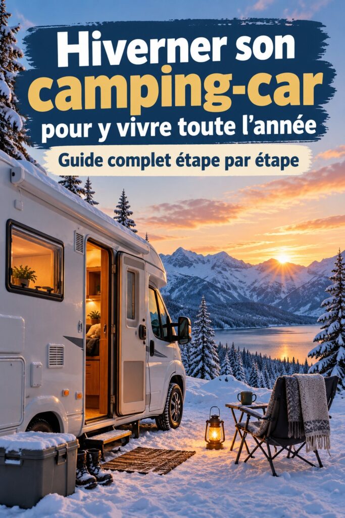 Camping-car isolé prêt pour l'hiver avec chauffage actif