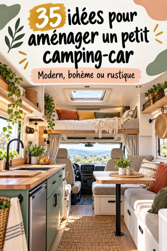 Un camping-car à la décoration chaleureuse avec des éléments modernes et rustiques