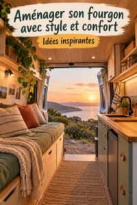 Intérieur stylé et chaleureux d'un camping-car décoré avec goût