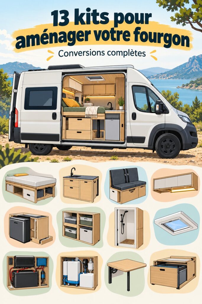 Kits DIY pour aménager un Ford Transit avec des éléments pratiques et personnalisés.