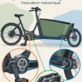 Vélo cargo équipé du nouveau système de transmission, prêt pour la ville.