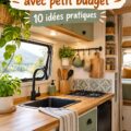 Cuisine de camping-car au design contemporain avec un espace bien agencé